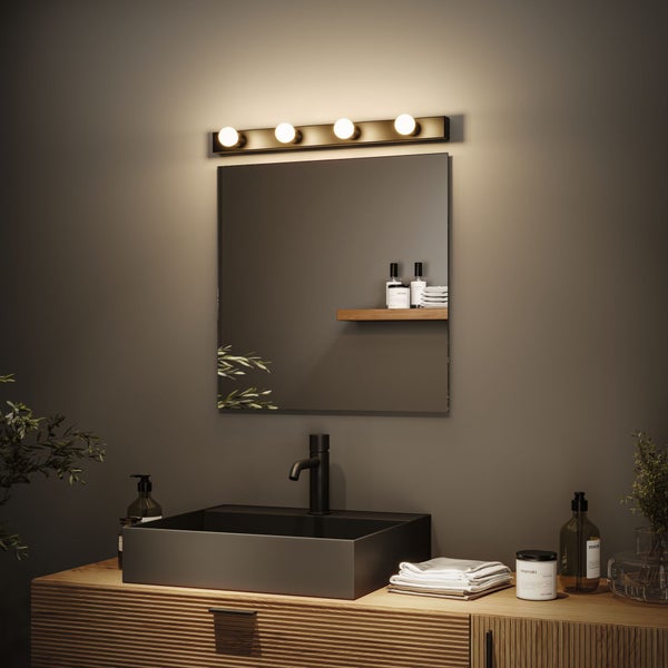 Spiegelleuchte Regula II IP44 E14 230V max. 4x40W dimmbar Schwarz