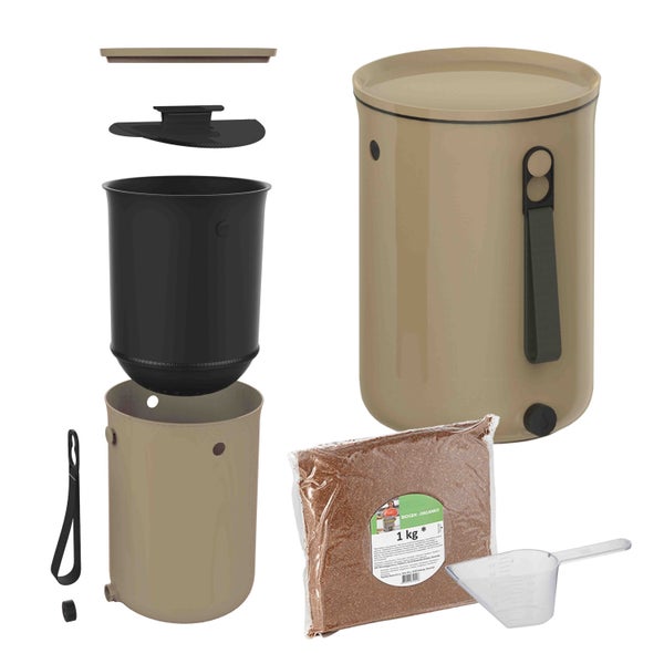 Bokashi Organiko Küchenkomposter Set mit Zubehör
