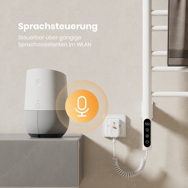Sprachsteuerung eines Heizkörpers mit einem Sprachassistenten und einem Stecker