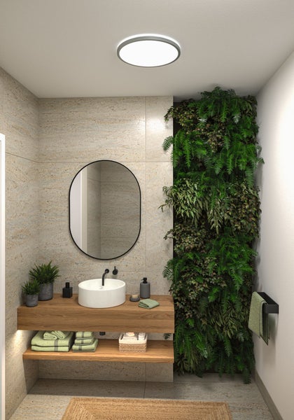 LED Panel Atria Shine IP44 rund 398mm 20,8W 2800lm 3000 - 6500K Chrom matt
