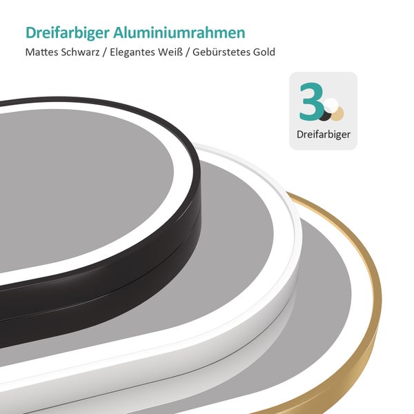 Dreifarbiger Aluminiumrahmen in Schwarz, Weiß und Gold