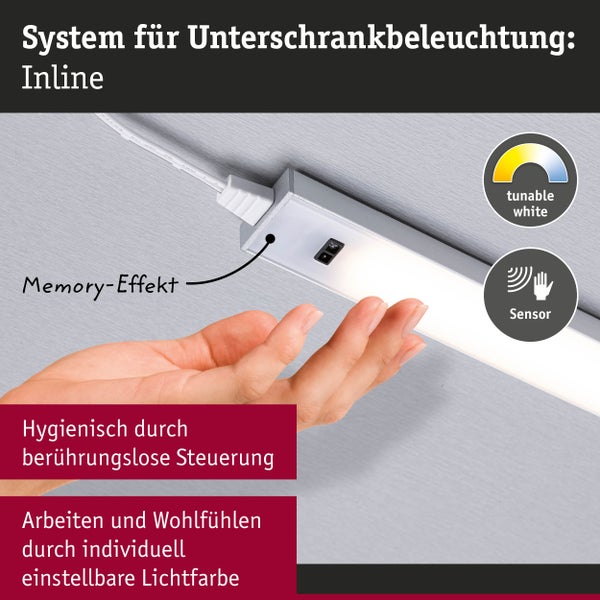 LED Unterschrankleuchte Inline Erweiterungsset Tunable White 2x6W 550x26mm 2x500lm 24V Chrom matt
