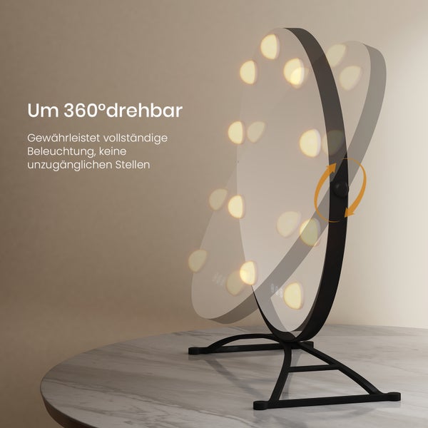 360 Grad drehbare LED-Tischleuchte auf einem Tisch