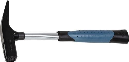 Dachdeckerhammer mit Stahlstiel und genageltem Hammerkopf