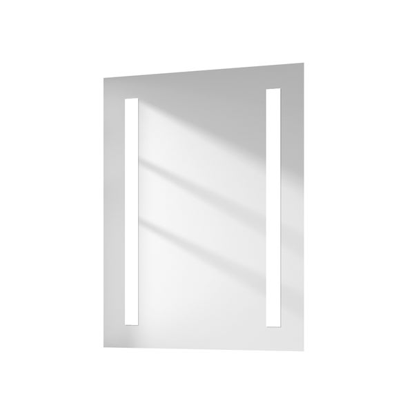 EMKE Badspiegel mit Beleuchtung 60x45 cm, Kaltweiß, Wandanschluss, IP44, integrierter LED Spiegel, HD-Spiegelfläche, horizontal & vertikal montierbar, für Badezimmer