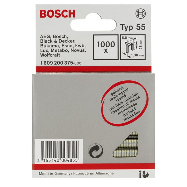 Bosch Typ 55 Klammern, 1000 Stück, geharzt