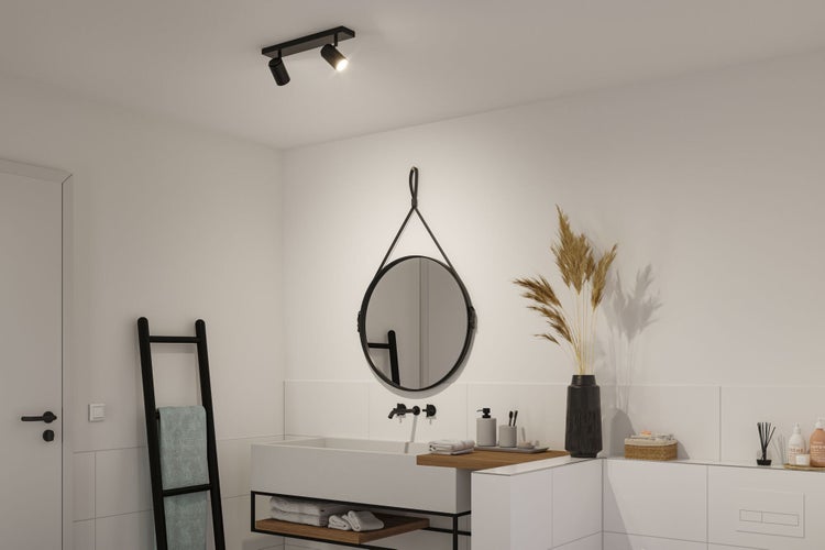 Spotlight Zyli IP44 GU10 230V max. 2x10W dimmbar Schwarz matt