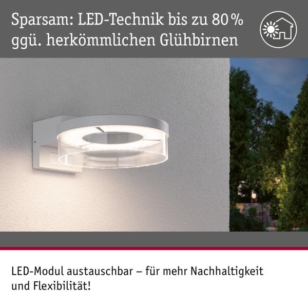 Energiesparende LED Aussenleuchte an einer Wand montiert