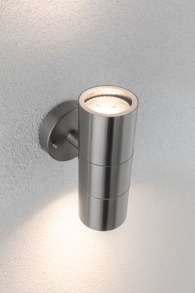 Wandleuchte Flame IP44 60mm max. 2x10W 230V Edelstahl gebürstet Edelstahl