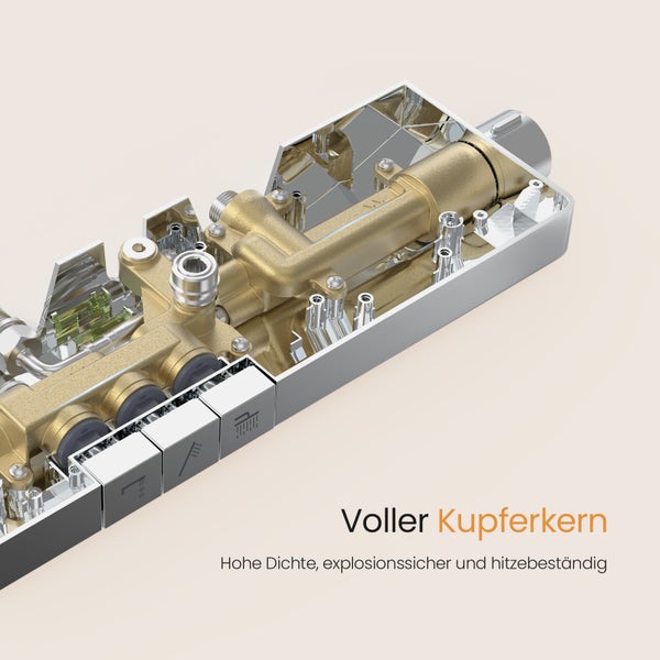 Innenansicht einer Duscharmatur mit Kupferkern