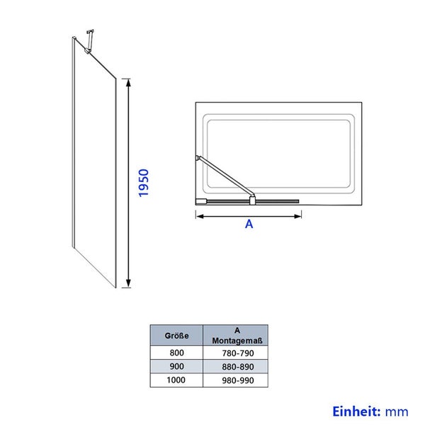 EMKE Eckdusche Duschkabine, 1200 mm X 900 mm, Duschabtrennung Schiebetuer Duschtrennwand195 cm Chrome 8mm ESG-Sicherheitsglas mit Nano Beschichtung