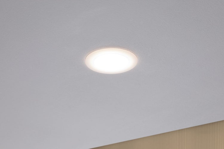 Premium LED Einbauleuchte Suon Basisset IP44 rund 90mm 3x5W 3x450lm 230V dimmbar 2700K Satin, Weiß