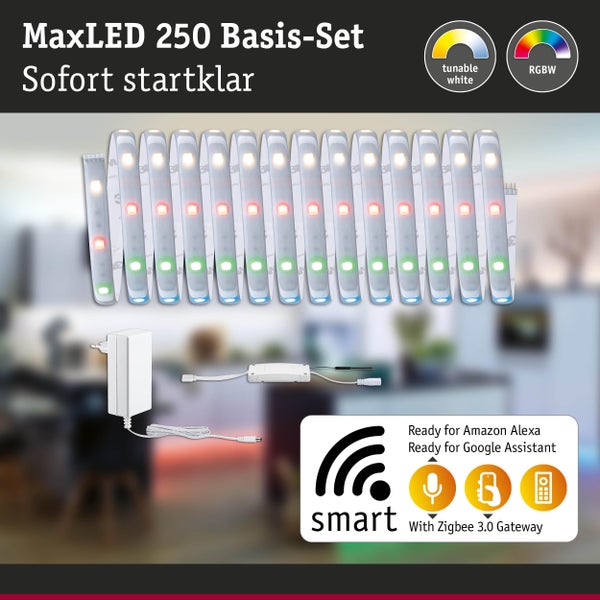 MaxLED 250 Basis-Set mit anschlussfertigen LED-Streifen, Netzteil und Steuerung zur flexiblen Beleuchtung