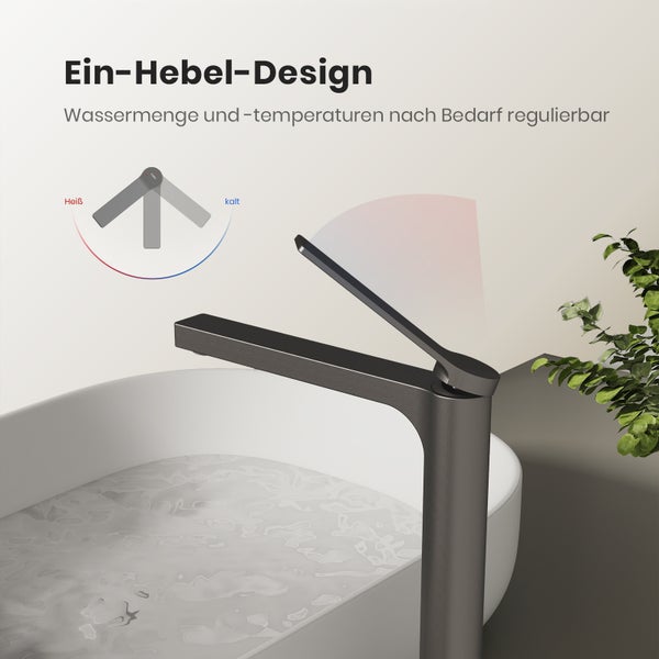 Einhandmischer zur Regulierung von Wassermenge und Temperatur