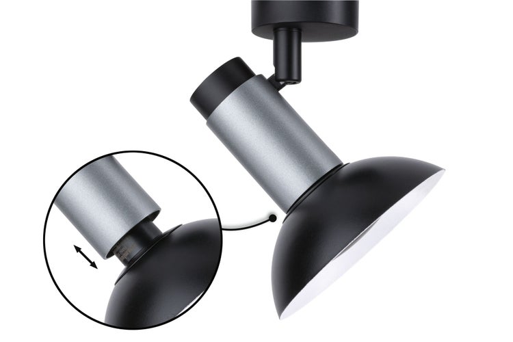 Neordic Wand-/Deckenleuchte Runa GU10 230V max. 20W dimmbar Schwarz, Anthrazit