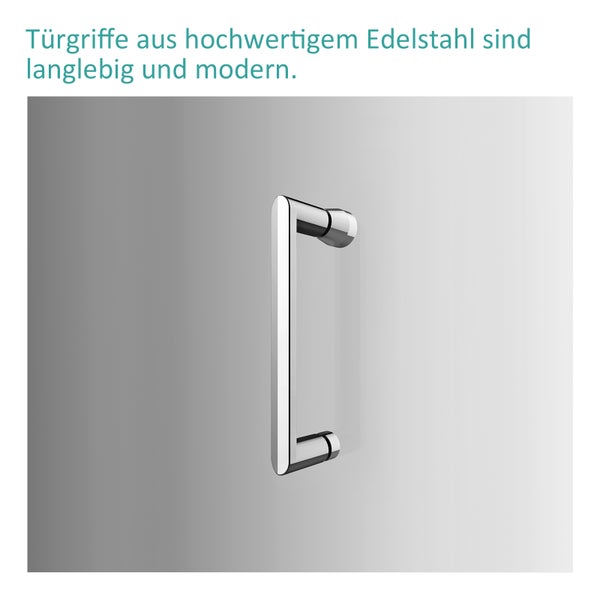 EMKE Eckeinstieg Duschkabine, Eckduschen, Duschabtrennung Pendeltür Duschwand Schwingtür Duschtür Mit Seitenwand, 80x75cm,195cm Höhe