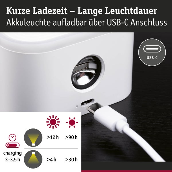 Mobile Tischleuchte Varia White Switch 250lm / 60lm 1,6W / 0,4W Weiß