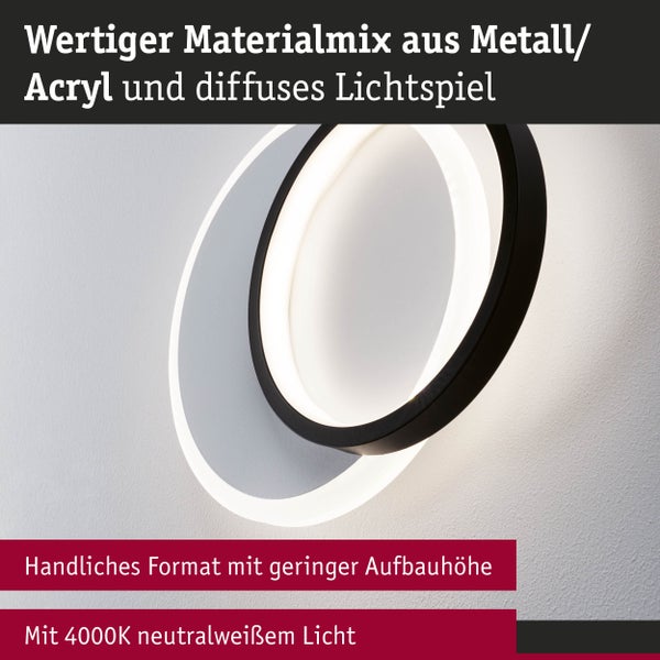 LED Wandleuchte 2Form 4000K 860lm / 730lm 230V 7W / 5,5W Weiß, Schwarz