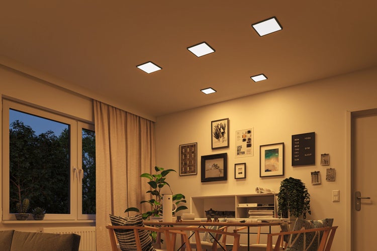 VariFit LED Einbaupanel Dim to Warm Areo IP44 eckig 175x175mm 13W 1200lm 3 Step Dim to warm Schwarz dimmbar