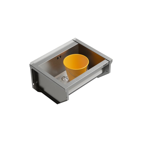 Edelstahlspülbecken mit Eimer