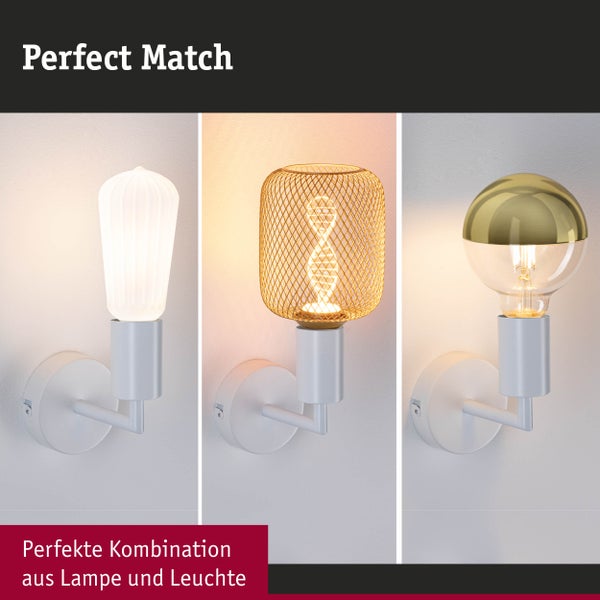 Set Wandleuchte Ravi + White Lampion 4,3W 60mm 400lm 230V Weiß matt