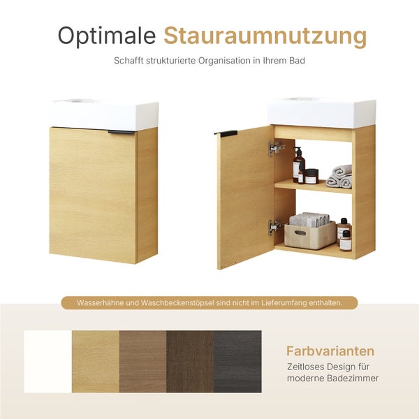 Waschbeckenunterschrank aus Holz mit Stauraum für Badezimmerzubehör