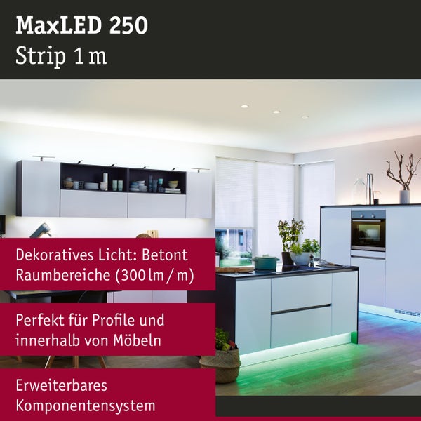 MaxLED 250 Strip 1 m LED-Band in einer modern eingerichteten Küche