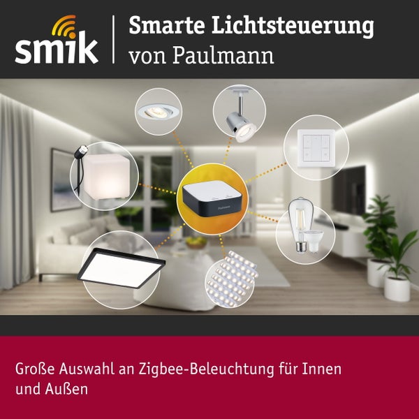 Starterset Smart Home smik Gateway mit Wandtaster + LED Einbauleuchte Nova Plus Coin Basisset schwenkbar Tunable White