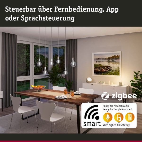 Filament 230V Smart Home Zigbee 3.0 LED Birne E27 600lm 7,5W Tunable White dimmbar Gold