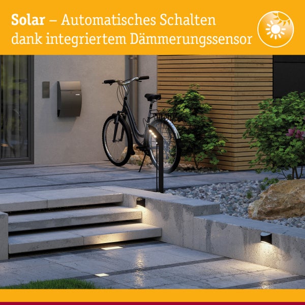 Set Solar LED Wegeleuchte Elliot 3er-Set IP44 3000K 3x5lm Anthrazit