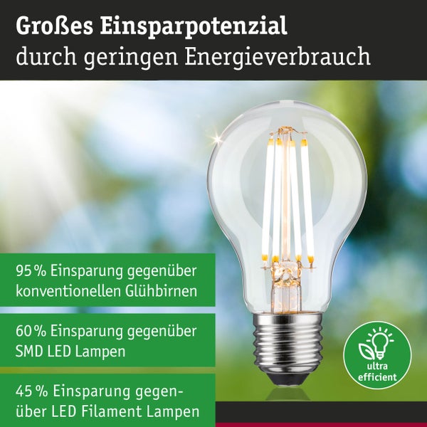 Eco-Line Filament 230V LED Birne E27 Einzelleuchte 806lm 4,3W 3000K dimmbar Klar