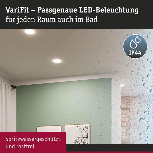 Badezimmer mit LED-Einbaustrahlern und IP44 Kennzeichen für Spritzwasserschutz