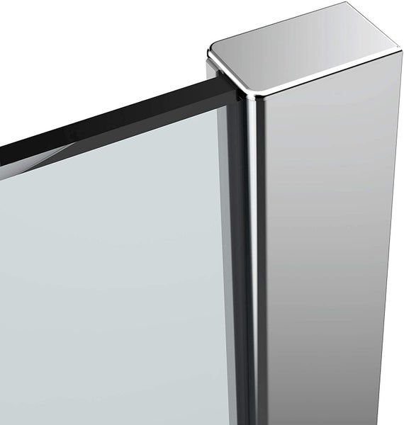 Walk-in-Dusche EMKE Eckdusche Duschabtrennung 800mm Breite, 195 cm Höhe, Walk-In Dusche, Duschtür mit Seitenwand, 8mm ESG-Sicherheitsglas mit Nano-Beschichtung, Schwarz