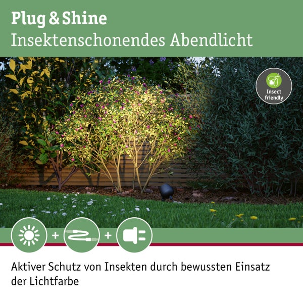 Plug and Shine Insektenschonendes Abendlicht mit Insektenschutz Siegel