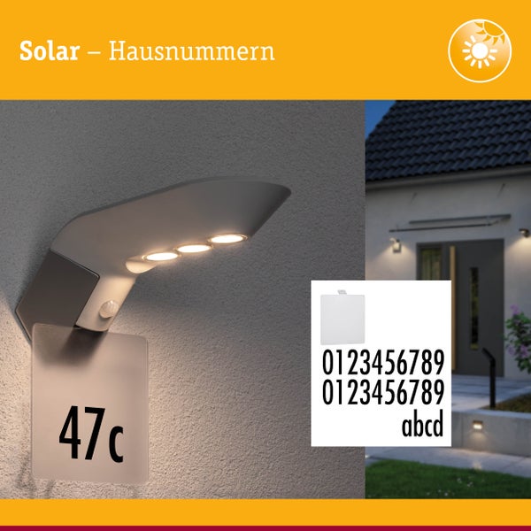 Solar LED Hausnummernleuchte Soley Bewegungsmelder Zubehör Transparent