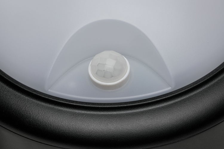 LED Außenwandleuchte Dämmerungsgesteuerter Bewegungsmelder (IR) IP44 180mm 3000K 15W 1050lm 230V Grau Kunststoff