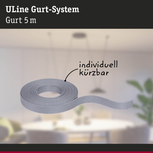 ULine Gurt 5m Dacron Textil Kupfer Grau