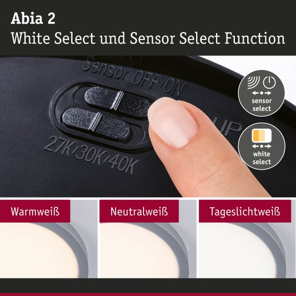 Abia 2 Deckenleuchte mit White Select und Sensor Select Funktion