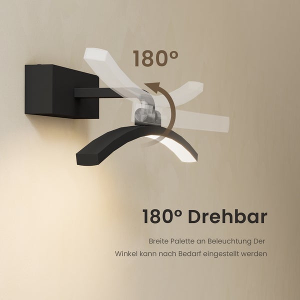 Drehbare LED Wandleuchte mit 180 Grad Drehwinkel