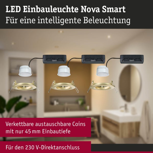 LED Einbauleuchte Nova Smart mit austauschbaren Coins für intelligente Beleuchtung und 230 Volt Direktanschluss