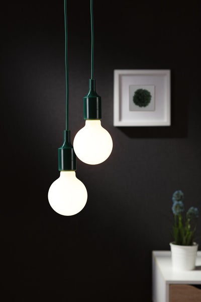 Neordic Pendelleuchte Ketil E27 max. 60W Grün, Schwarz dimmbar Silikon, Kunststoff