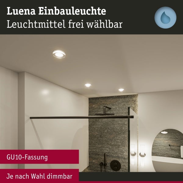 Luena Einbauleuchte im Badezimmer mit Dusche und Waschbecken
