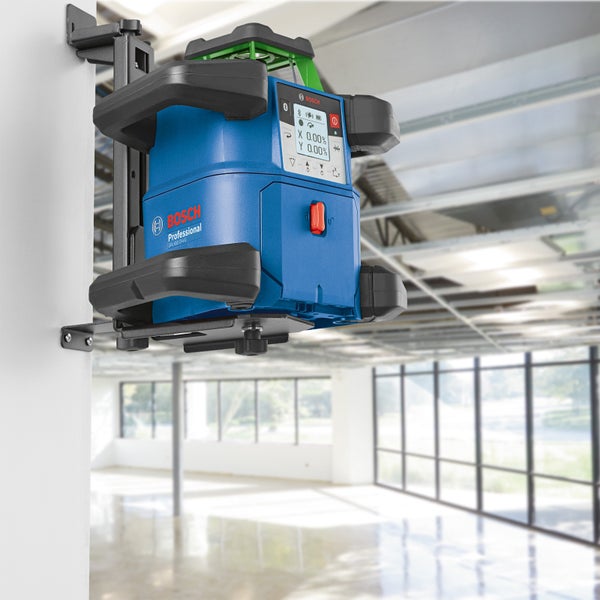 Bosch Logo Rotationslaser an der Wand montiert