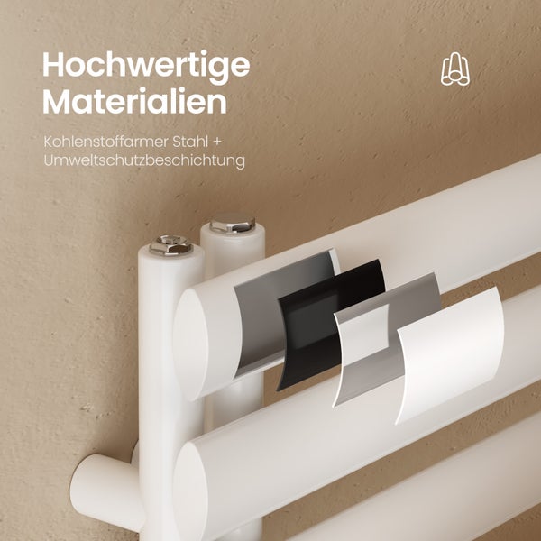 Querschnitt eines weißen Heizkörpers aus Kohlenstoffstahl mit Umweltschutzbeschichtung