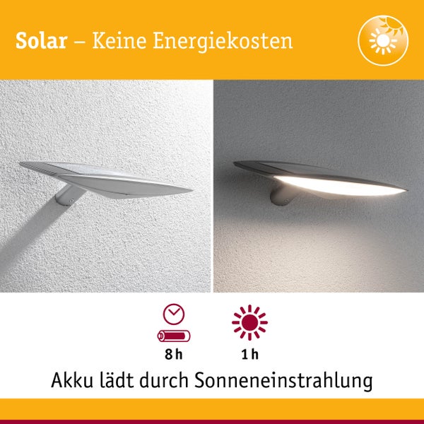 Solar LED Außenwandleuchte Kiran Bewegungsmelder IP44 3000K 180lm Anthrazit