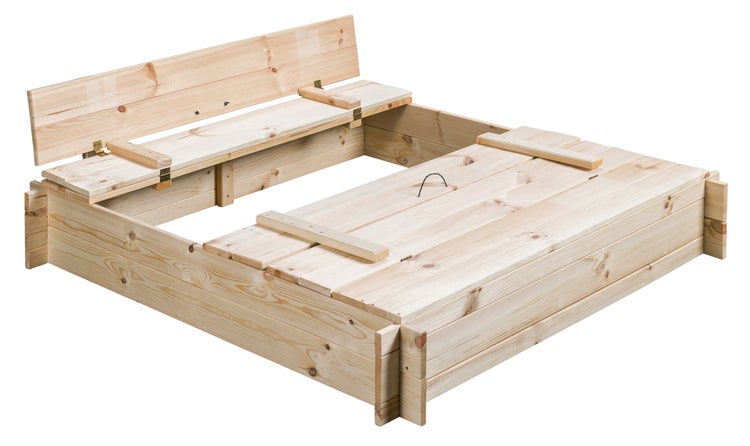 Sandkasten aus Holz mit Deckel