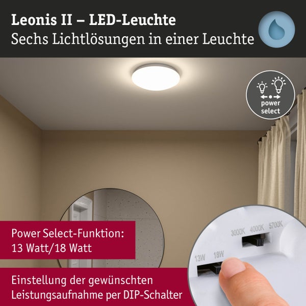 LED Deckenleuchte Leonis II IP44 3000 - 5700K 1750lm 230V 16,5W dimmbar Weiß