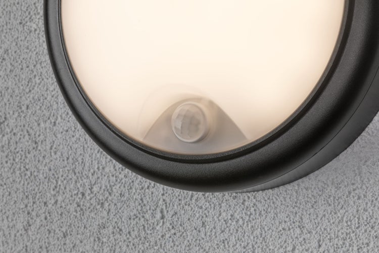 LED Außenwandleuchte Dämmerungsgesteuerter Bewegungsmelder (IR) IP44 180mm 3000K 15W 1050lm 230V Grau Kunststoff