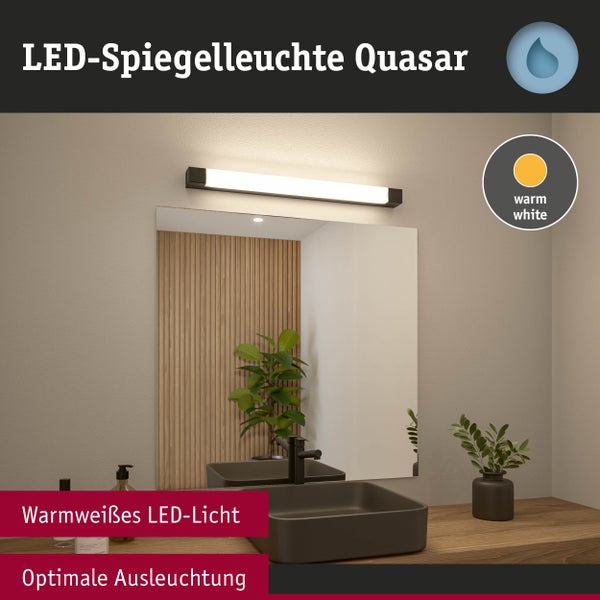 Selection Bathroom LED Spiegelleuchte Quasar IP44 3000K 900lm 230V 11,2W Schwarz