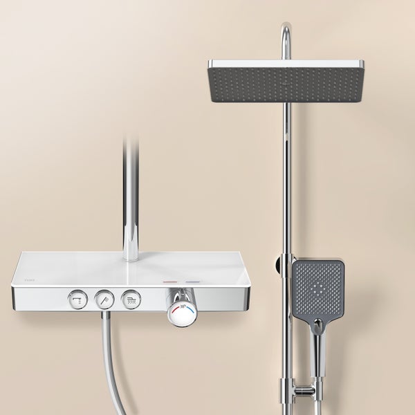 Duschsystem mit Kopfbrause, Handbrause und Thermostat